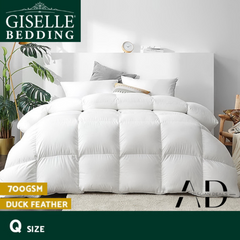 Giselle Bedding 700GSM Duck Down Feather Quilt Queen