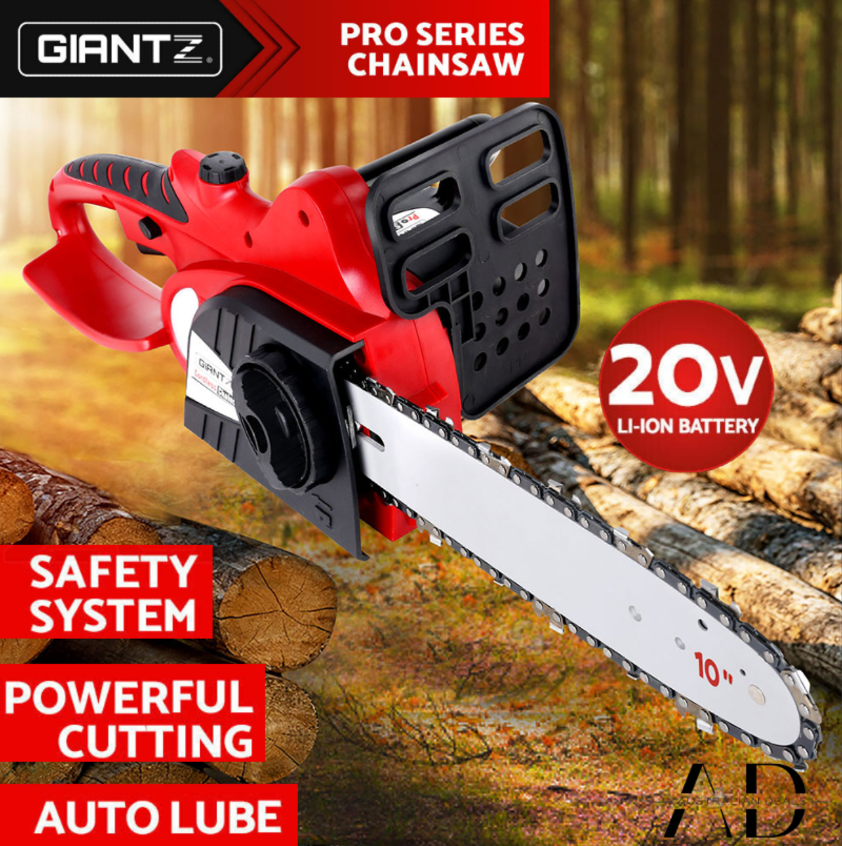 Giantz Chainsaw 10" 20V Cordless Saw Electric Battery Rechargeable,Giantz Chainsaw Electric Cordless 20V 10" Saw Wood Cutter Pruner Li-lon Battery