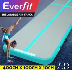 Everfit 4m x 1m Inflatable Air Track Mat Tumbling Gymnastics, Jiu Jitsu, Karate, Muay