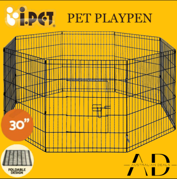 i.Pet 30" 8 Panel Dog Playpen Pet Fence Exercise Cage Enclosure Play Pen