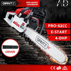 Giantz Chainsaw Petrol 52CC 20" Bar Commercial E-Start Pruning Chain Saw White,Giantz Chainsaw Petrol 52CC 20" Bar Commercial E-Start Pruning Chain Saw White