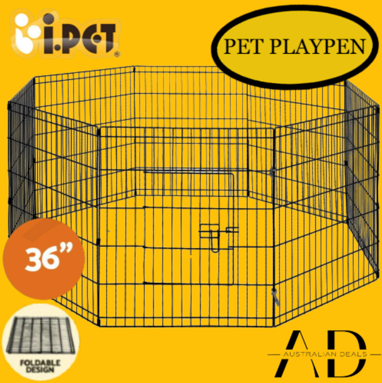 i.Pet 36" 8 Panel Dog Playpen Pet Fence Exercise Cage Enclosure Play Pen