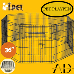 i.Pet 36" 8 Panel Dog Playpen Pet Fence Exercise Cage Enclosure Play Pen