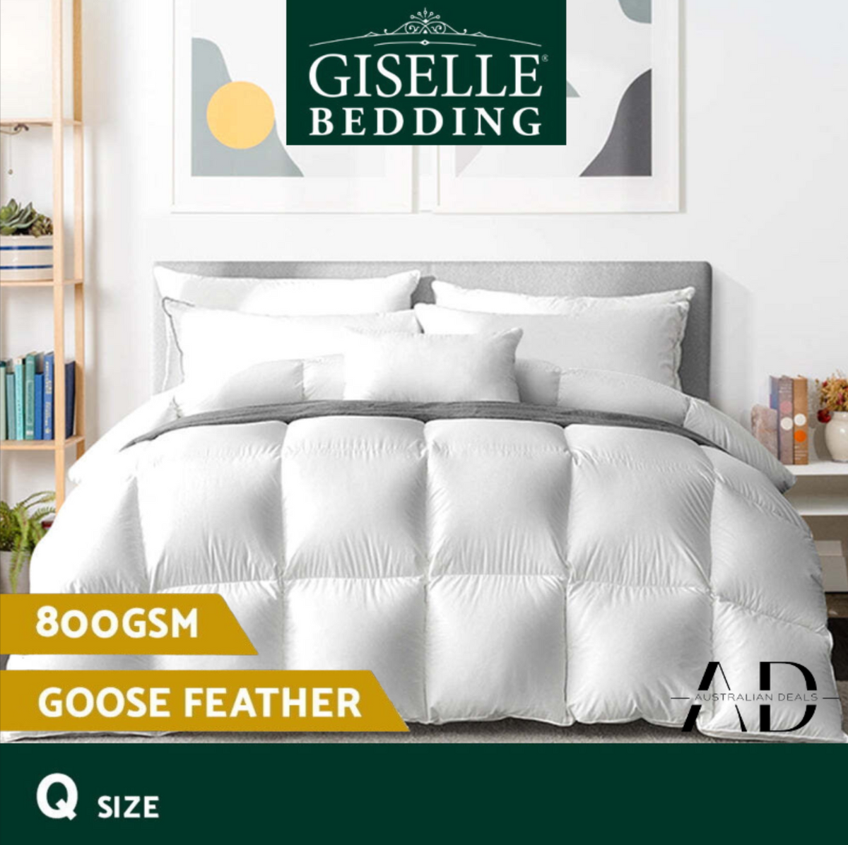 Giselle Bedding 800GSM Goose Down Feather Quilt Queen