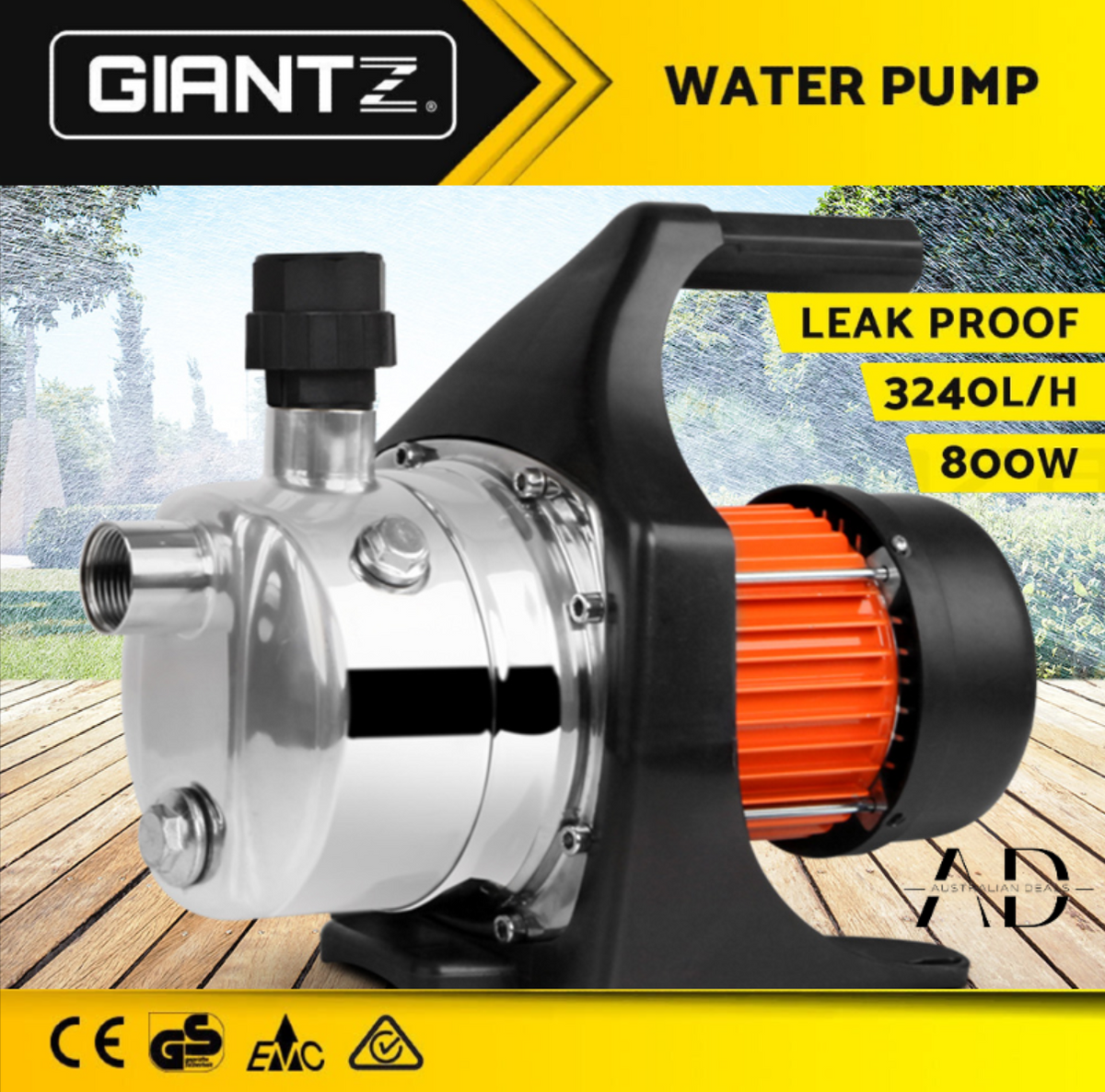 Giantz Garden Water Pump High Pressure Controller Steel Tank Rain Irrigation