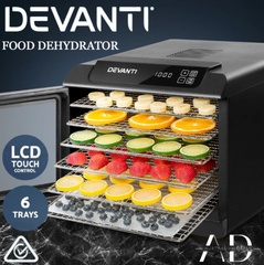 Devanti 6 Trays Food Dehydrator Stainless Steel Tray