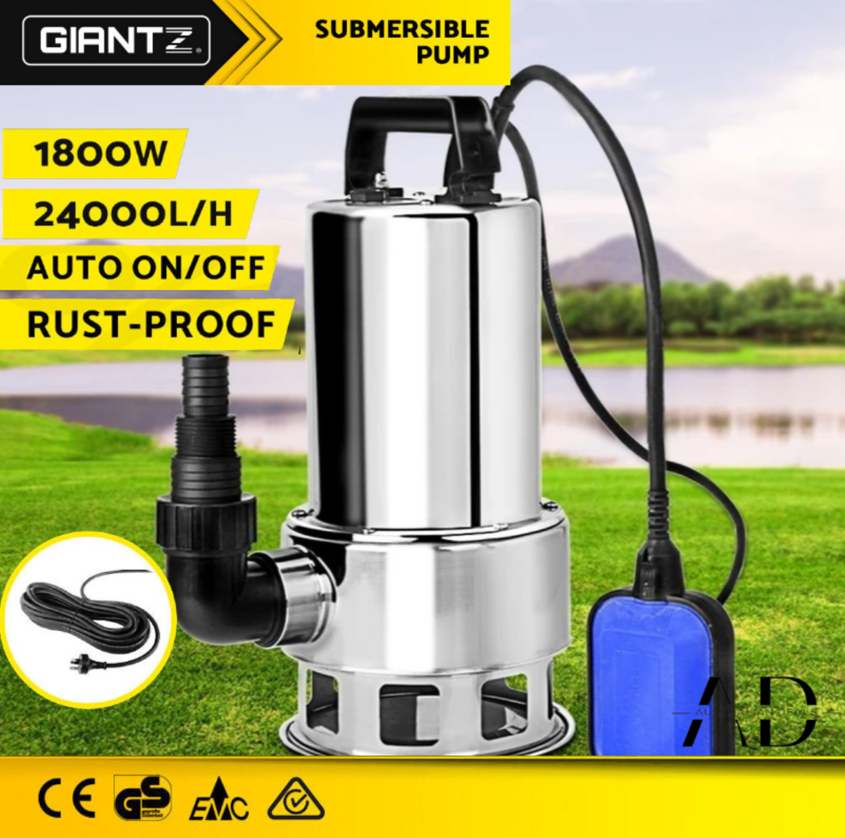 Giantz Water Pump 1800W Submersible Pump Dirty Water Bore Sewage Septic Sewerage