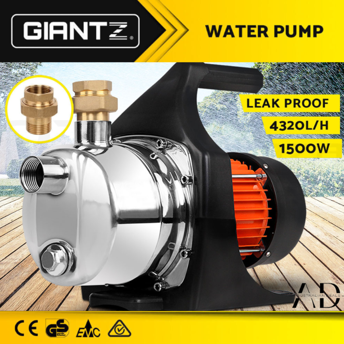 Giantz Garden Pump 1500W Water High Pressure Stage Tank Rain Farm Irrigation