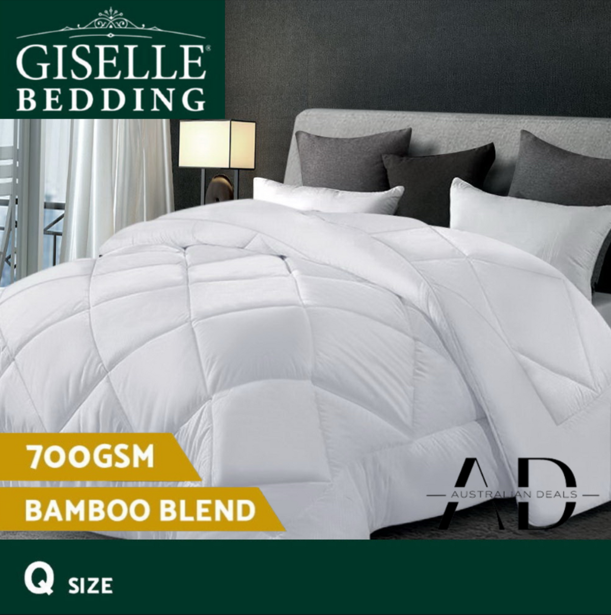 Giselle Bedding 700GSM Microfibre Bamboo Quilt Queen