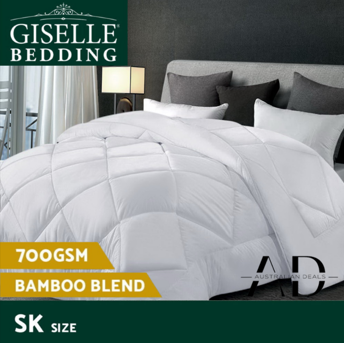 Giselle Bedding 700GSM Microfibre Bamboo Quilt Super King