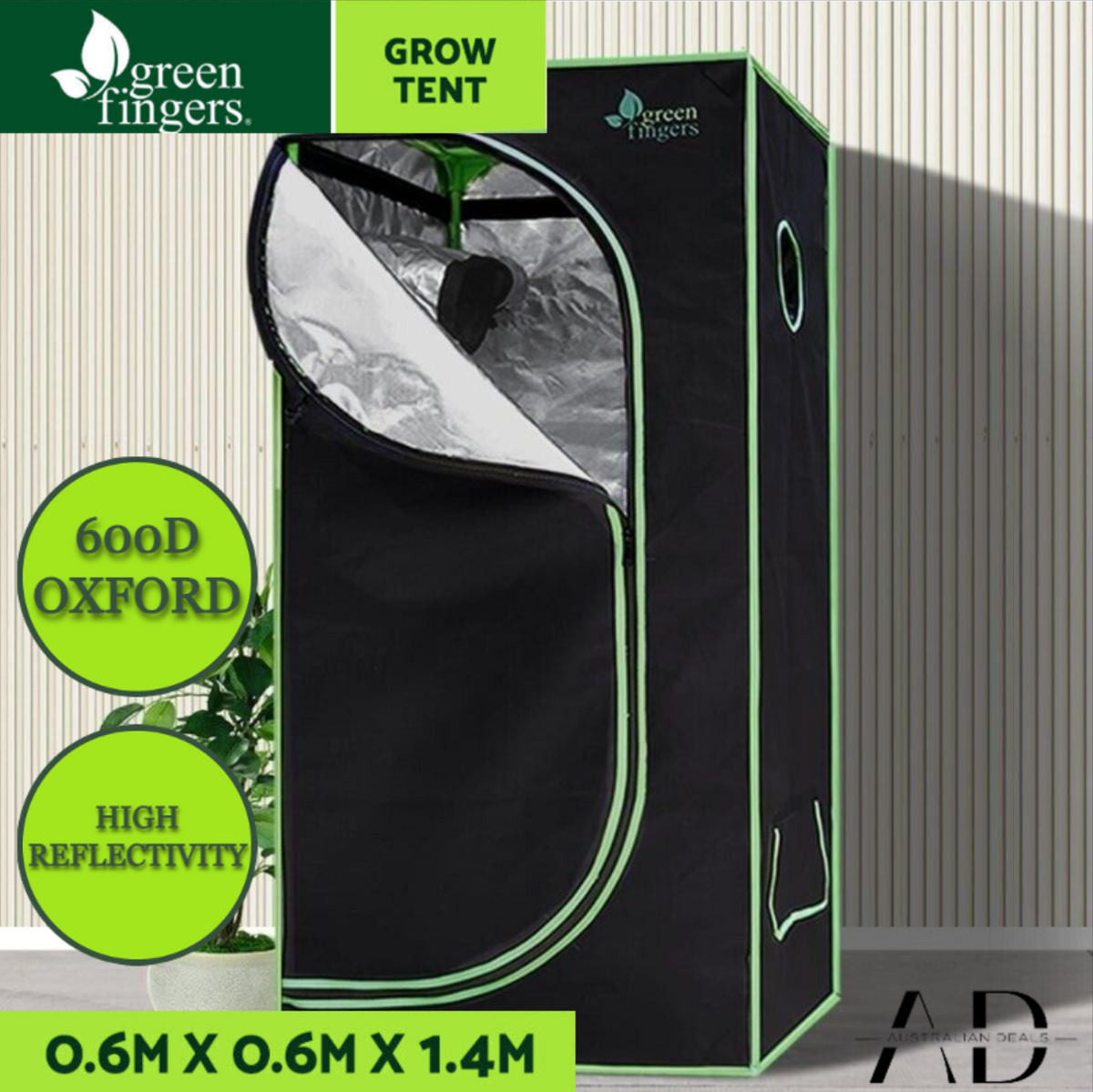 Greenfingers Grow Tent 60x60x140CM Hydroponics Kit Indoor Plant Room System