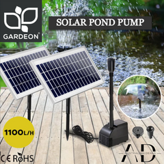 Gardeon Solar Pond Pump with 2 Panels 7.2FT