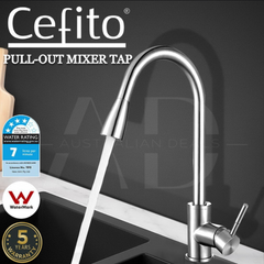 Cefito Kitchen Mixer Tap Pull Out 2 Mode Sink Faucet Basin Laundry Chrome