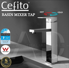 Cefito Bathroom Tap Mixer Tap Laundry Faucet Basin Sink Swivel DIY