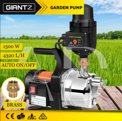 Giantz Garden Water Pump High Pressure Controller 1500W Pump Tank Irrigation