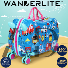 Wanderlite 17" Kids Ride On Luggage Children Suitcase Trolley Travel Car