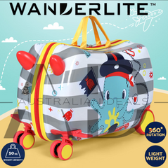 Wanderlite 17" Kids Ride On Luggage Children Suitcase Trolley Travel Octopus