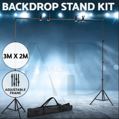 2X3M Photography Backdrop Stand Kit Studio Screen Photo Background Support Set