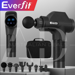 Everfit Massage Gun 30 Speed 8 Heads Chargeable Black