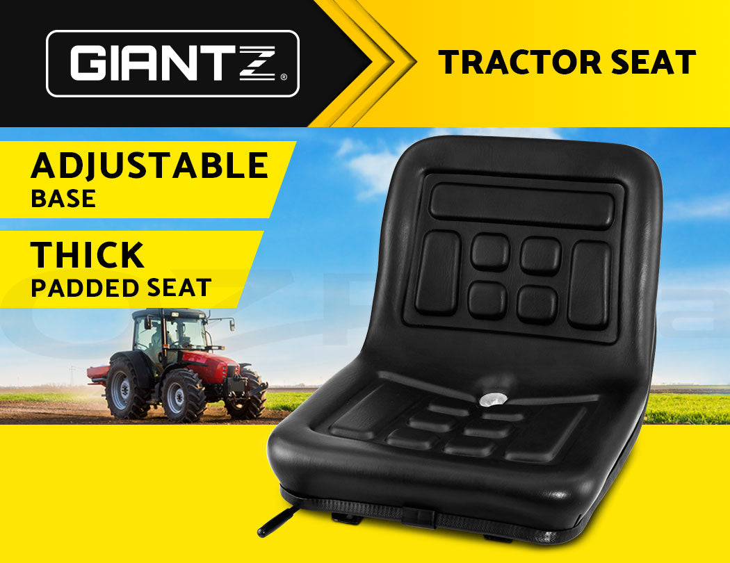 Giantz Tractor Seat Forklift Excavator Universal Suspension Truck Chair PU Leather