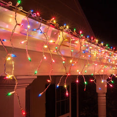 Battery Operated 300 LED Timer Icicle Lights – 11.8m x 48cm, available in 2 Colors - Cool White