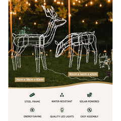 Jingle Jollys Christmas Lights 2 Pcs Reindeers 200 LED Decorations