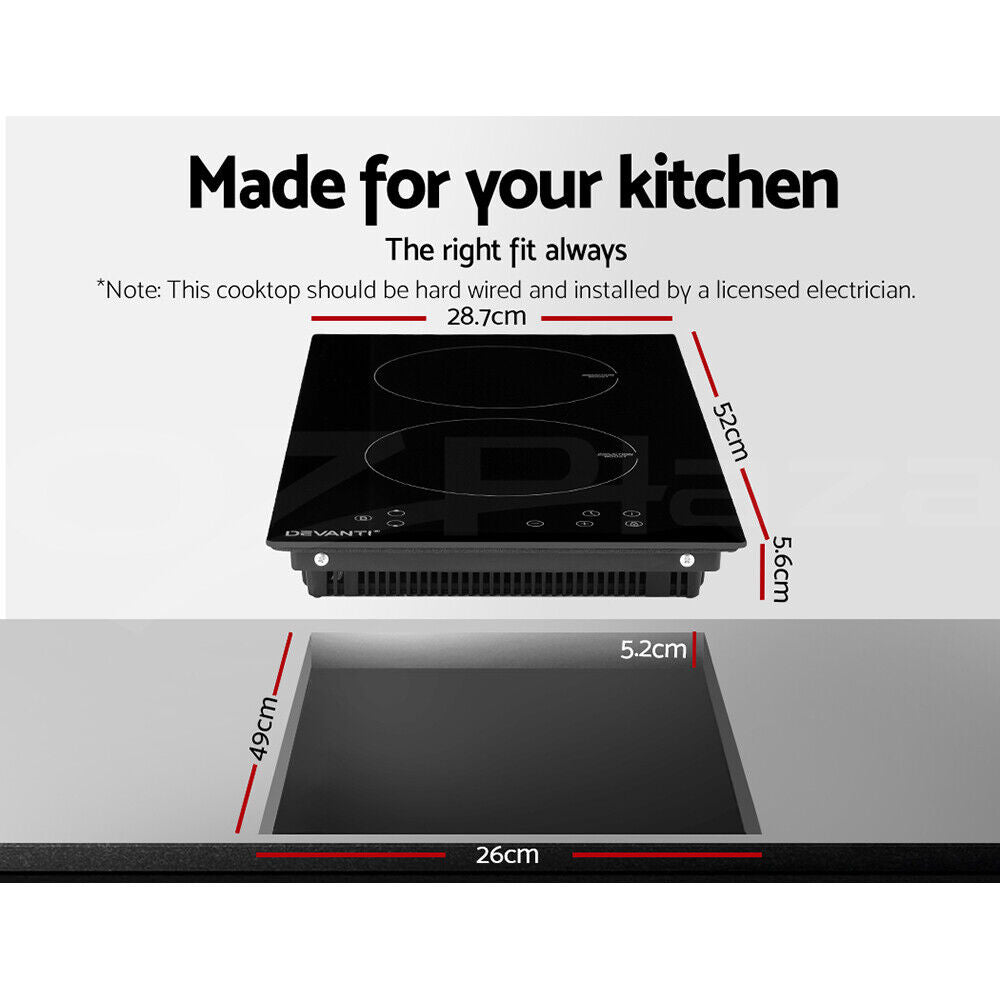 Devanti Induction Cooktop 30cm Electric Cooker