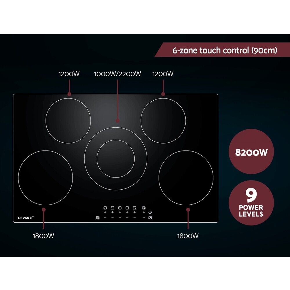 Devanti Electric Ceramic Cooktop 90cm