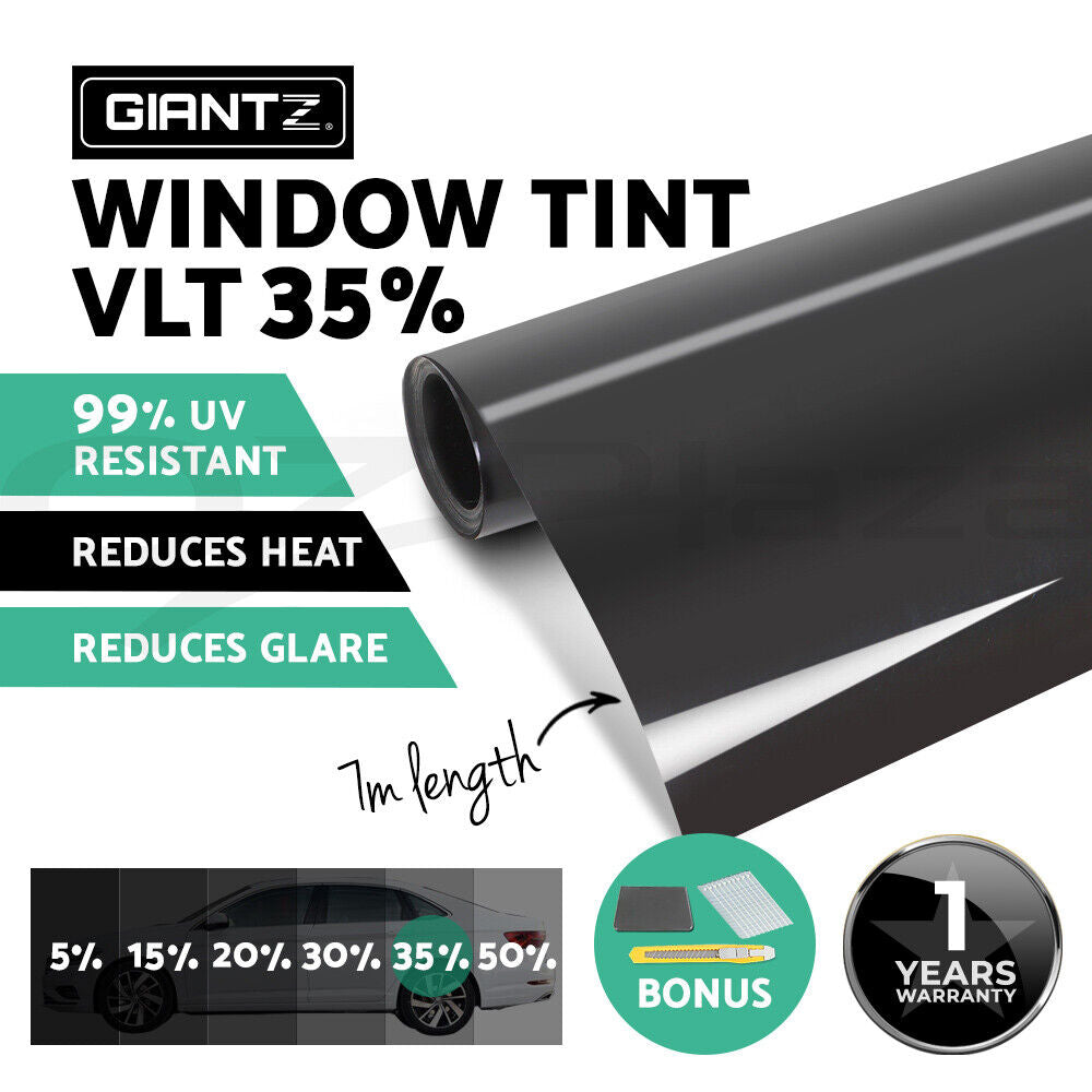 Giantz Window Tint Film Black Roll 35%VLT Home House 76cm X 7m Tinting Tools