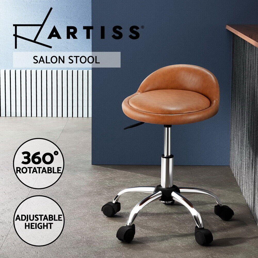 Artiss Salon Stool Swivel Chair Backrest Chairs