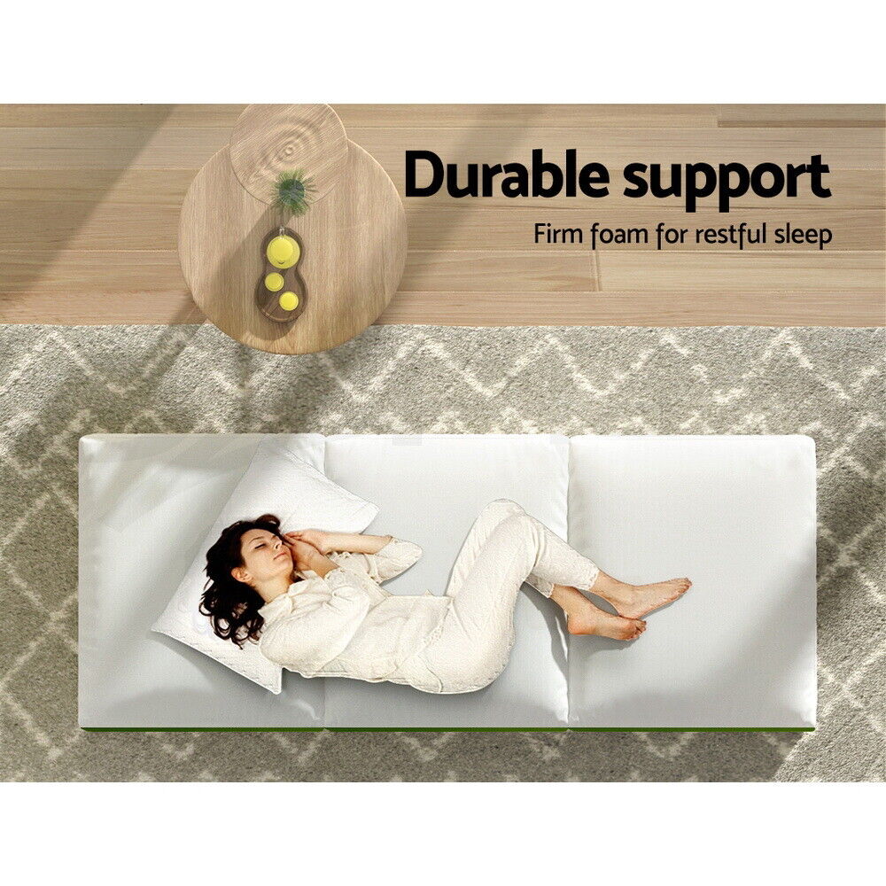 Giselle Bedding Foldable Mattress Folding Foam Trifold Green