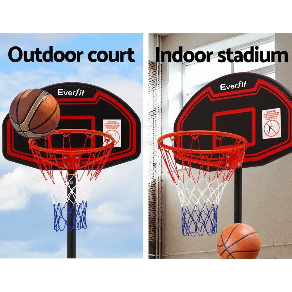 Everfit 2.1m Basketball Hoop Stand System Adjustable Portable Pro Kids Black