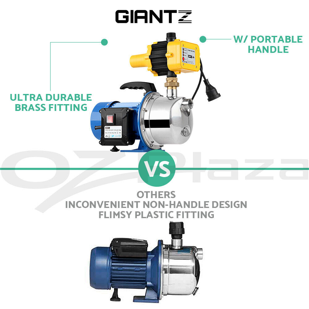 Giantz Garden Water Pump Jet High Pressure Controller Stage Irrigation 4600L/H