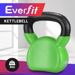 Everfit 8kg Kettlebell Set Weightlifting Bench Dumbbells Kettle Bell Gym Home