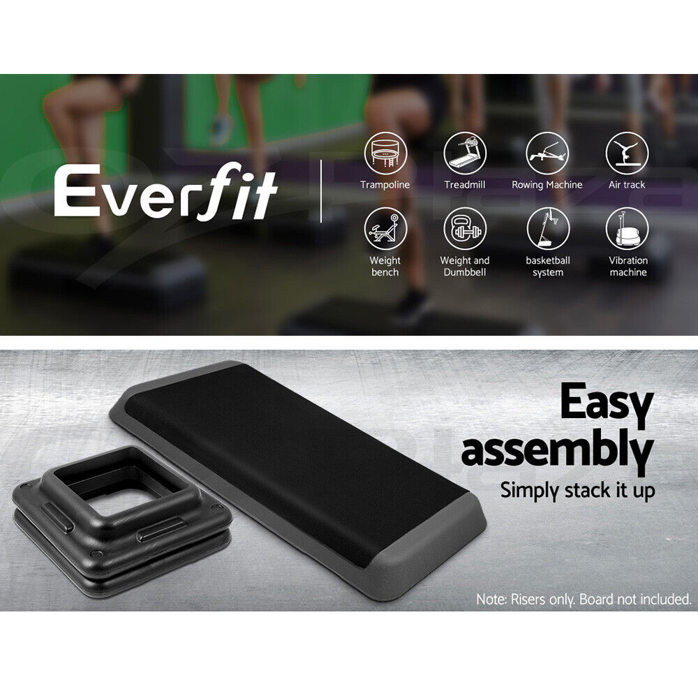 Everfit 2X Aerobic Step Riser Exercise Stepper Block Gym Home Fitness