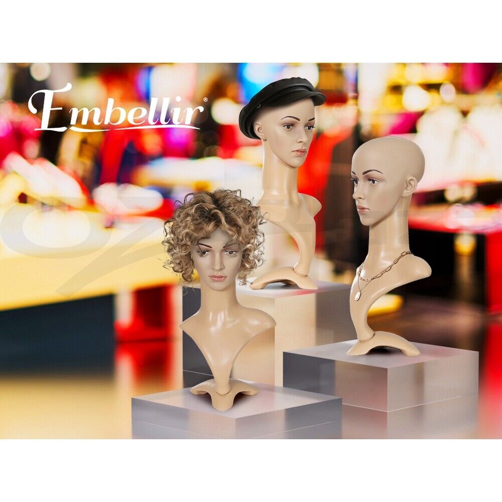 Embellir Female Mannequin Head Dummy Model Display Shop Stand Professional Use