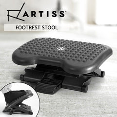 Artiss Foot Rest Stool Office Under Desk Angle Adjustable Footrest Massage Black