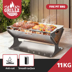 Grillz Fire Pit BBQ Grill Steel