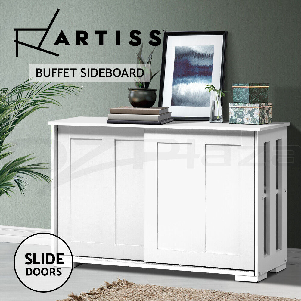 Artiss Buffet Sideboard Sliding Doors - SERA White