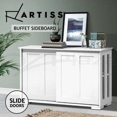 Artiss Buffet Sideboard Sliding Doors - SERA White