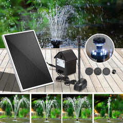 Gardeon Solar Pond Pump Water Fountain Battery Kit LED Lights Submersible 4FT