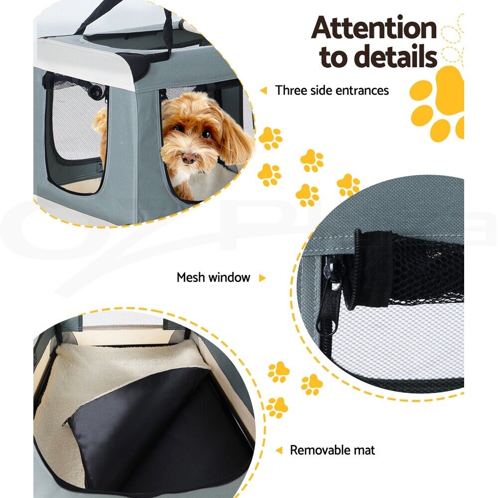 i.Pet Pet Carrier Large Soft Crate Dog Cat Travel Portable Cage Kennel Foldable