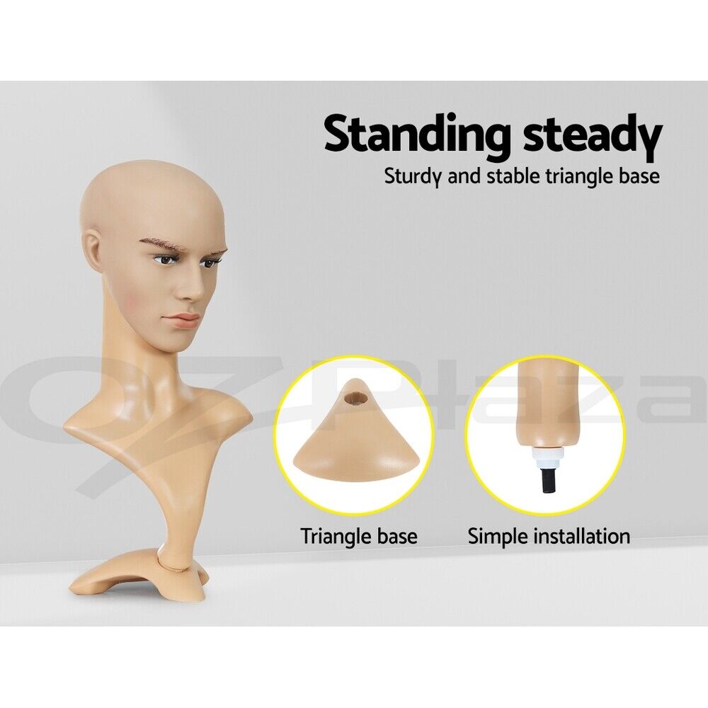 Embellir Male Mannequin Head Dummy Model Display Shop Stand Professional Use