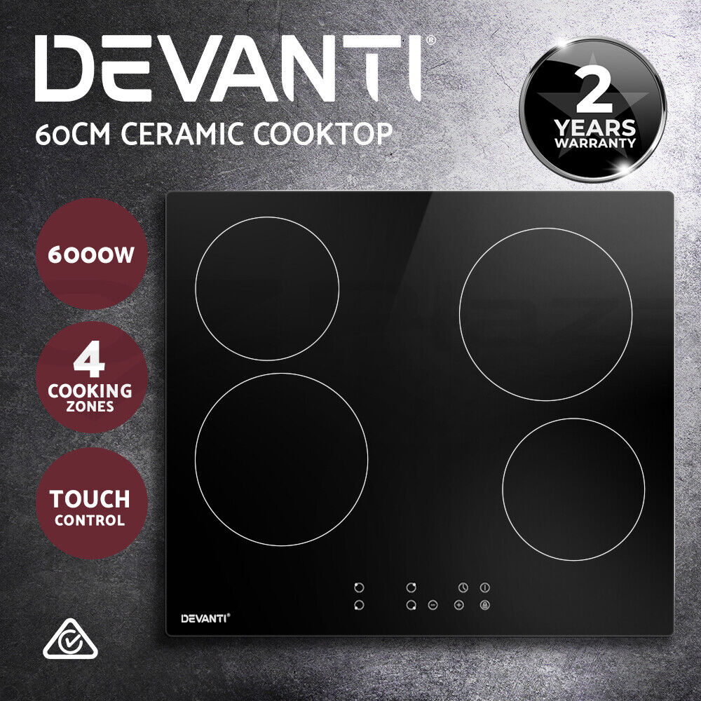 Devanti Electric Ceramic Cooktop 60cm Touch Control