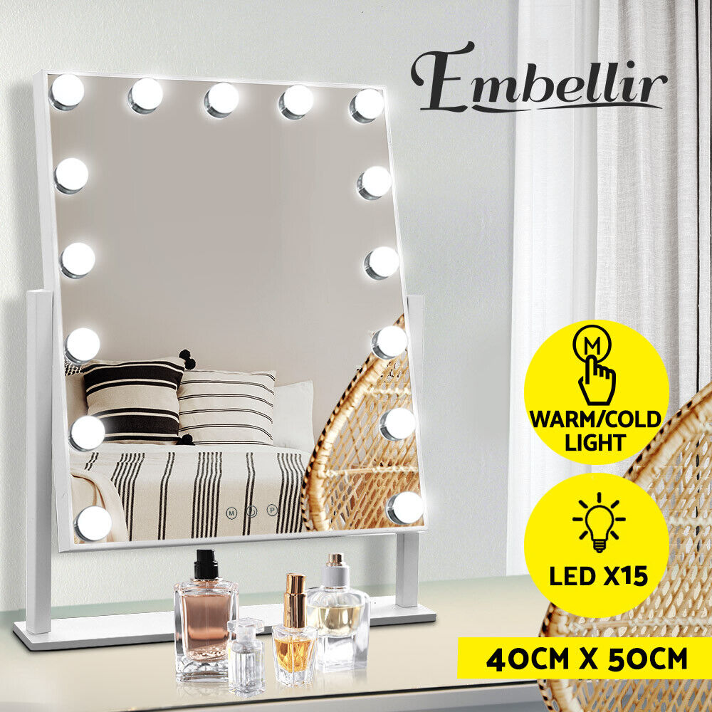 Embellir Makeup Mirror with LED Lights 15 Dimmable Bulb Lights Hollywood Vanity