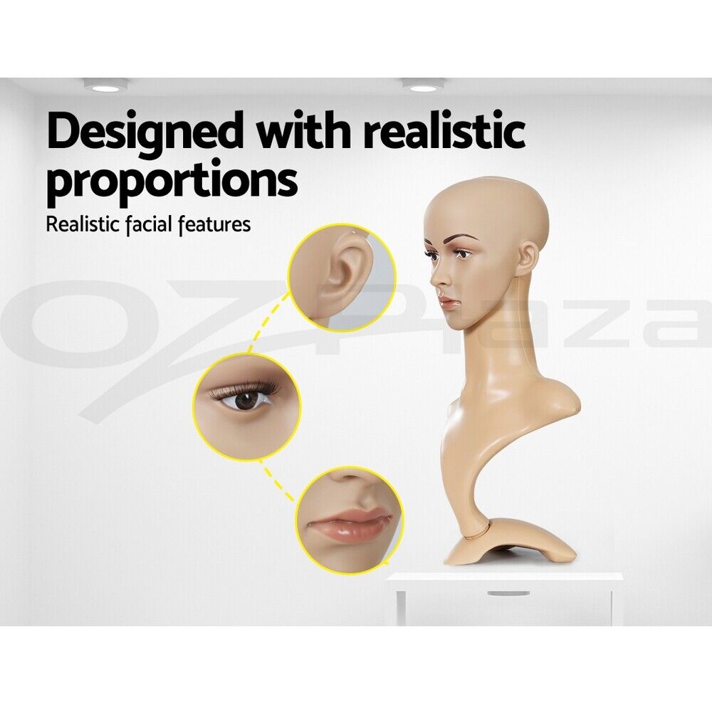 Embellir Female Mannequin Head Dummy Model Display Shop Stand Professional Use