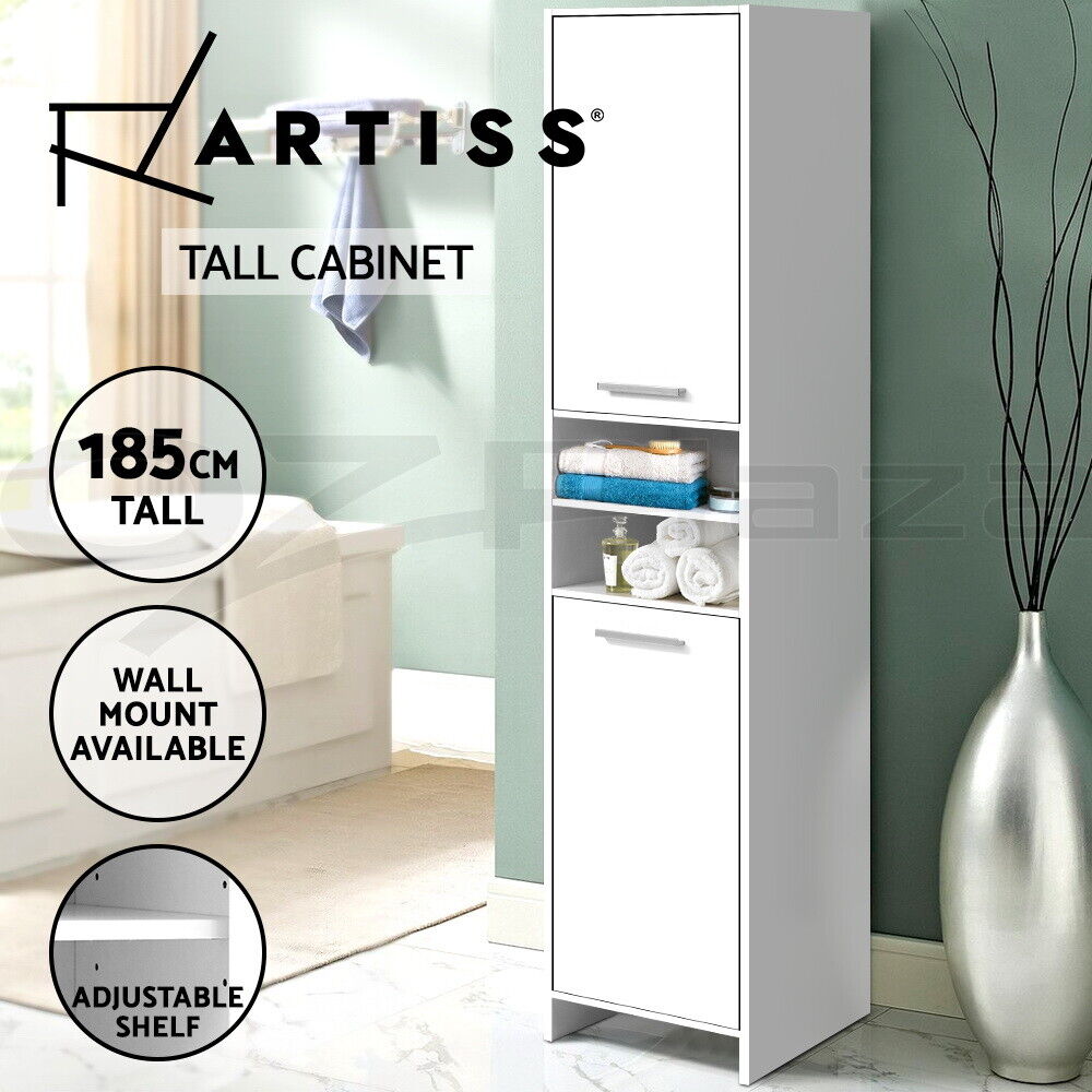 Artiss Bathroom Cabinet Storage Tall Slim Furniture Toilet Cupboard 185cm