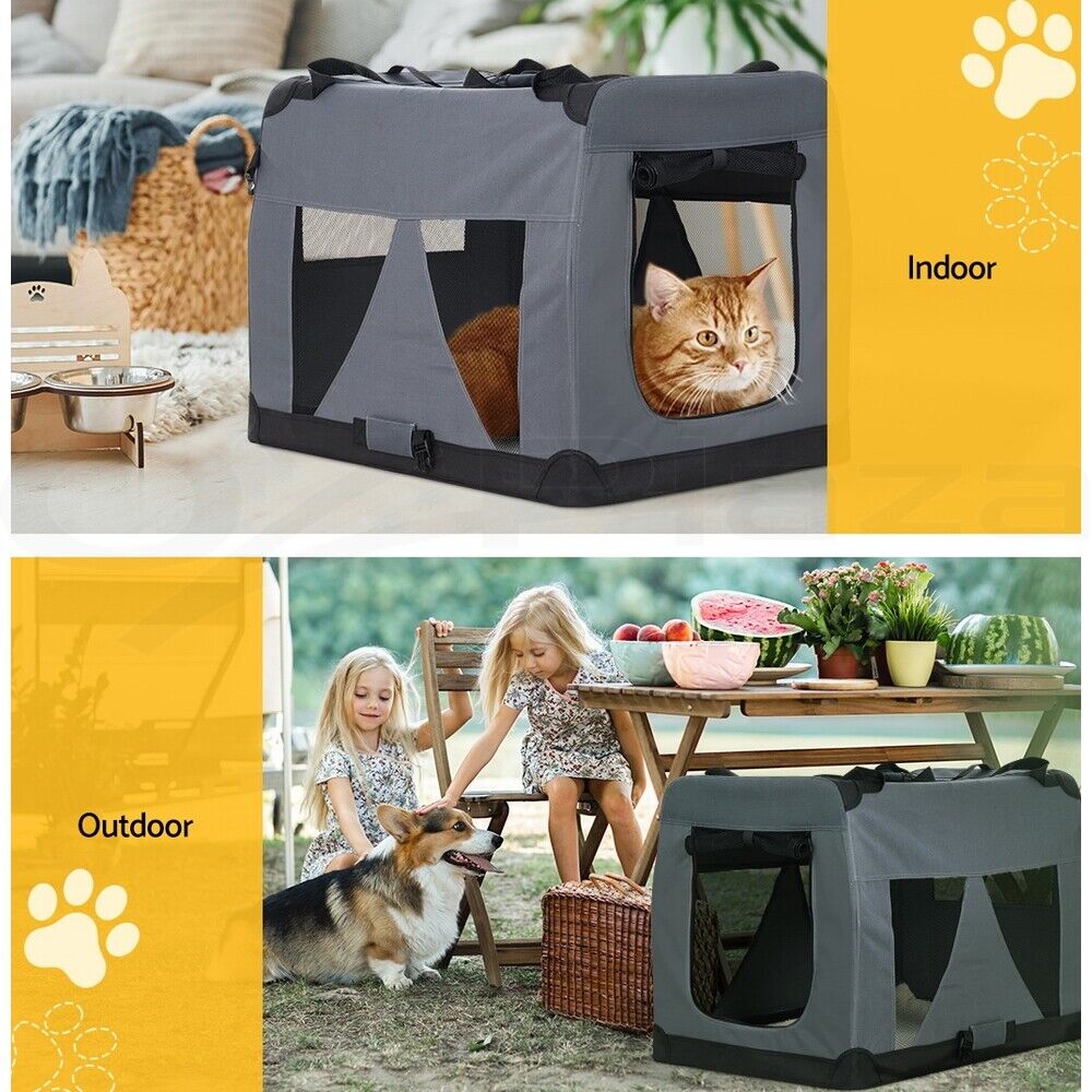 i.Pet Pet Carrier Soft Crate Dog Cat Travel Portable Cage Kennel Foldable Car M