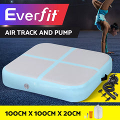 Everfit 1m Air Track Mat Inflatable Gymnastics Tumbling Mat W/ Pump Mint Green