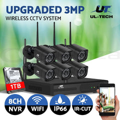 UL-tech Home CCTV Security Camera System Wireless 8CH WIFI with 1TB HDD 3MP